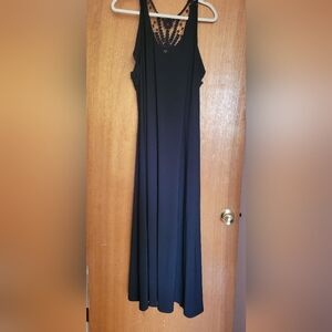 Lane Bryant Elegant Black Maxi Dress with Lace Back